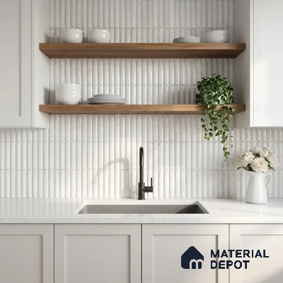 Faux Subway Wall Tile TL 11290 Speckled Ridge 1 ft x 1 ft Ceramic Glossy Finish Tile - 10 mm | Suitable For Bathroom, Dining Area, Kitchen Backsplash