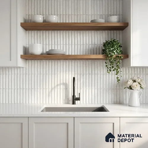 Faux Subway Wall Tile TL 11290 Speckled Ridge 1 ft x 1 ft Ceramic Glossy Finish Tile - 10 mm | Suitable For Bathroom, Balcony & Kitchen Backsplash