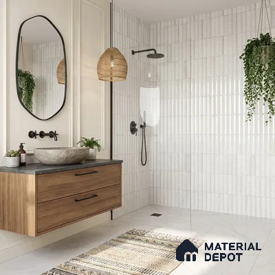 Faux Subway Wall Tile TL 11290 Speckled Ridge 1 ft x 1 ft Ceramic Glossy Finish Tile - 10 mm | Suitable For Bathroom, Dining Area, Kitchen Backsplash