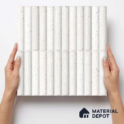 Faux Subway Wall Tile TL 11290 Speckled Ridge 1 ft x 1 ft Ceramic Glossy Finish Tile - 10 mm | Suitable For Bathroom, Dining Area, Kitchen Backsplash