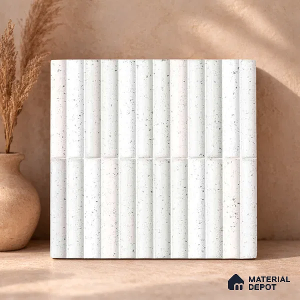 Faux Subway Wall Tile TL 11290 Speckled Ridge 1 ft x 1 ft Ceramic Glossy Finish Tile - 10 mm | Suitable For Bathroom, Dining Area, Kitchen Backsplash