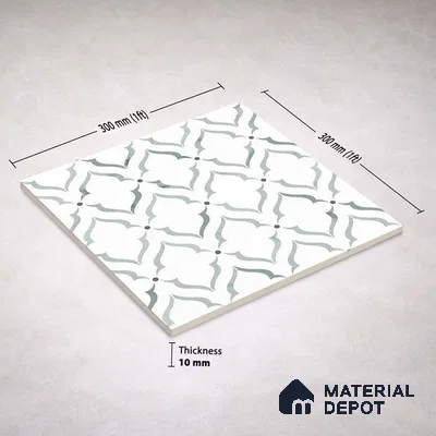 Moroccan Carving Wall & Floor Tile TL 11675 Mist Arabesque 1 ft x 1 ft Ceramic Carving Matte Finish Tile - 10 mm | Suitable For Bathroom, Dining Area, Kitchen
