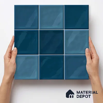 Faux Subway Wall Tile TL 11313 Azure Depths 1 ft x 1 ft Ceramic Glossy Finish Tile - 10 mm | Suitable For Bathroom, Balcony & Kitchen Backsplash (Sample)