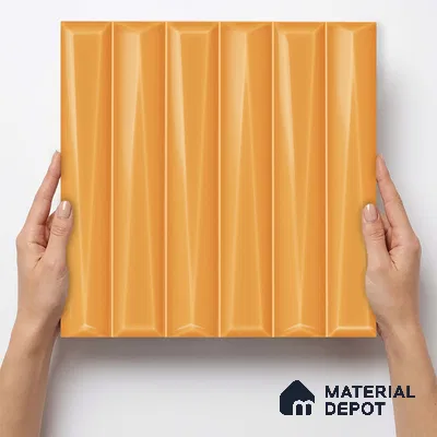 Faux Subway Wall Tile TL 11340 Golden Taper 1 ft x 1 ft Ceramic Glossy Finish Tile - 10 mm | Suitable For Bathroom, Balcony & Kitchen Backsplash