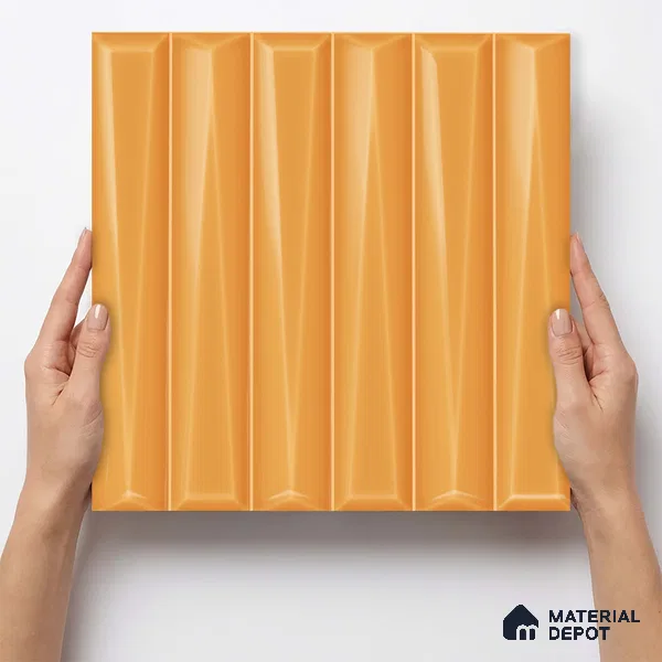Faux Subway Wall Tile TL 11340 Golden Taper 1 ft x 1 ft Ceramic Glossy Finish Tile - 10 mm | Suitable For Bathroom, Balcony & Kitchen Backsplash