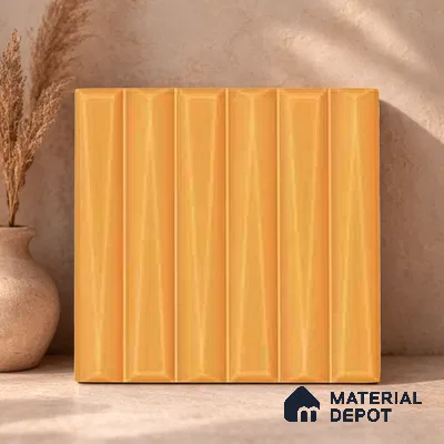 Faux Subway Wall Tile TL 11340 Golden Taper 1 ft x 1 ft Ceramic Glossy Finish Tile - 10 mm | Suitable For Bathroom, Balcony & Kitchen Backsplash