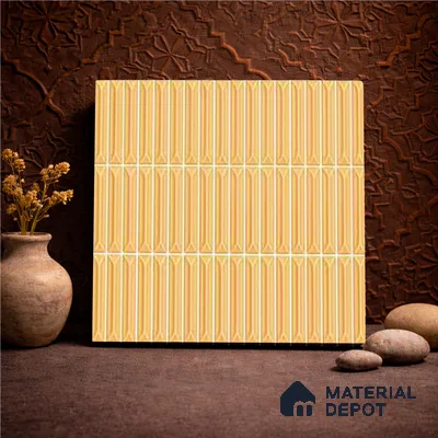 Faux Kitkat Subway Wall Tile TL 11307 Honey Arrow 1 ft x 1 ft Ceramic Glossy Finish Tile - 10 mm | Suitable For Bathroom, Dining Area, Kitchen Backsplash