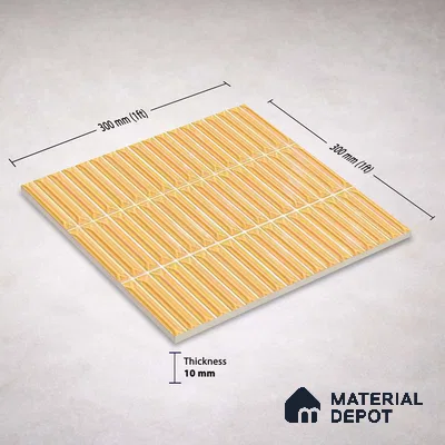 Faux Kitkat Subway Wall Tile TL 11307 Honey Arrow 1 ft x 1 ft Ceramic Glossy Finish Tile - 10 mm | Suitable For Bathroom, Dining Area, Kitchen Backsplash