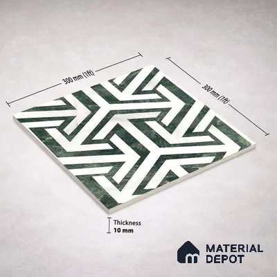 Moroccan Carving Wall & Floor Tile TL 11678 Verdant Maze 1 ft x 1 ft Ceramic Carving Matte Finish Tile - 10 mm | Suitable For Bathroom, Dining Area, Kitchen