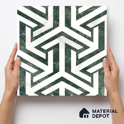 Moroccan Carving Wall & Floor Tile TL 11678 Verdant Maze 1 ft x 1 ft Ceramic Carving Matte Finish Tile - 10 mm | Suitable For Bathroom, Dining Area, Kitchen