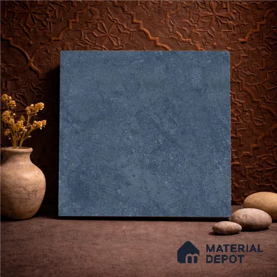 Plain Wall & Floor Dark Tile TL 11189 Indigo Slate 1 ft x 1 ft Ceramic Matte Finish Tile - 10 mm | Suitable For Bathroom, Balcony & Kitchen Backsplash