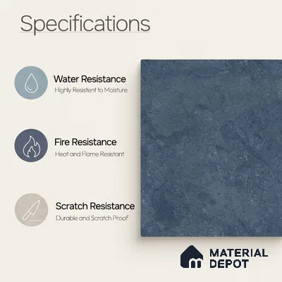 Plain Wall & Floor Dark Tile TL 11189 Indigo Slate 1 ft x 1 ft Ceramic Matte Finish Tile - 10 mm | Suitable For Bathroom, Balcony & Kitchen Backsplash