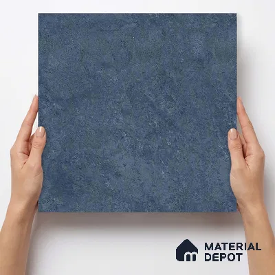 Plain Wall & Floor Dark Tile TL 11189 Indigo Slate 1 ft x 1 ft Ceramic Matte Finish Tile - 10 mm | Suitable For Bathroom, Balcony & Kitchen Backsplash