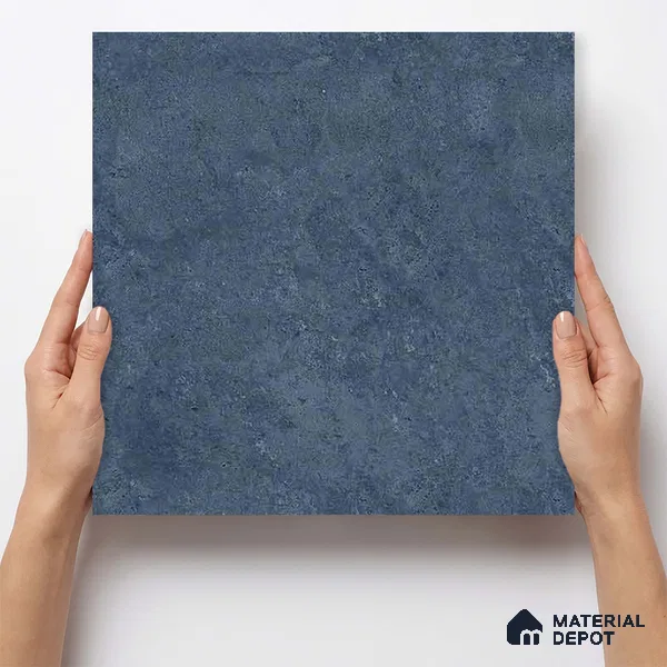Plain Wall & Floor Dark Tile TL 11189 Indigo Slate 1 ft x 1 ft Ceramic Matte Finish Tile - 10 mm | Suitable For Bathroom, Balcony & Kitchen Backsplash