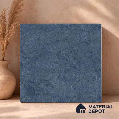 Plain Wall & Floor Dark Tile TL 11189 Indigo Slate 1 ft x 1 ft Ceramic Matte Finish Tile - 10 mm | Suitable For Bathroom, Balcony & Kitchen Backsplash