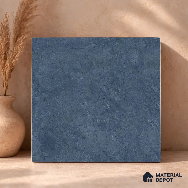 Plain Wall & Floor Dark Tile TL 11189 Indigo Slate 1 ft x 1 ft Ceramic Matte Finish Tile - 10 mm | Suitable For Bathroom, Balcony & Kitchen Backsplash