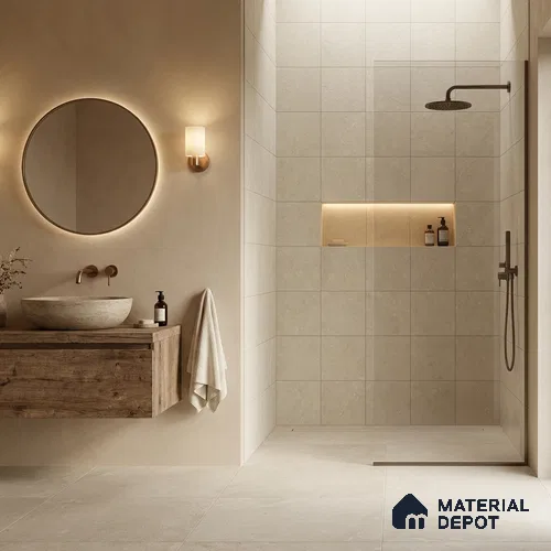 Moroccan Wall & Floor Light Tile TL 11680 Sandstone Mist 1 ft x 1 ft Ceramic Matte Finish Tile - 10 mm | Suitable For Kitchen, Bathroom, Balcony