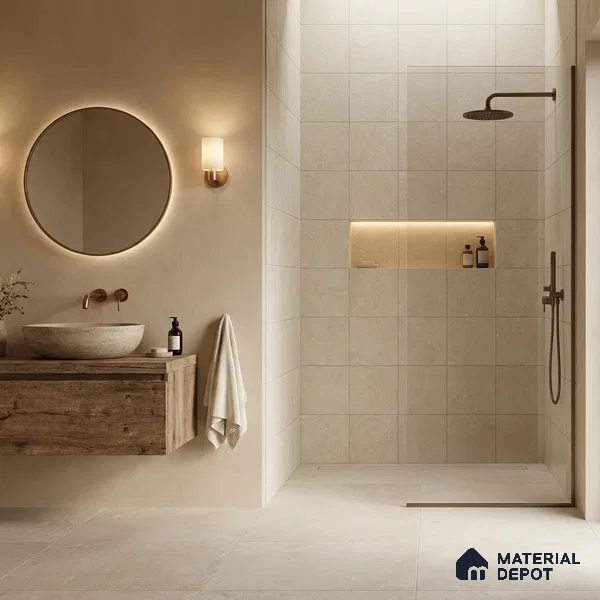 Moroccan Wall & Floor Light Tile TL 11680 Sandstone Mist 1 ft x 1 ft Ceramic Matte Finish Tile - 10 mm | Suitable For Kitchen, Bathroom, Balcony