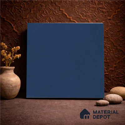Plain Wall & Floor Base Tile TL 11130 Indigo Coast 1 ft x 1 ft Ceramic Matte Finish Tile - 10 mm | Suitable For Bathroom, Balcony & Kitchen Backsplash