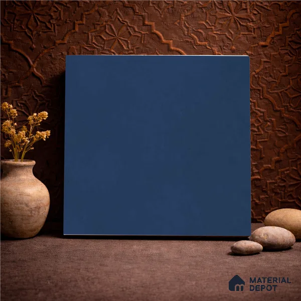 Plain Wall & Floor Base Tile TL 11130 Indigo Coast 1 ft x 1 ft Ceramic Matte Finish Tile - 10 mm | Suitable For Bathroom, Balcony & Kitchen Backsplash