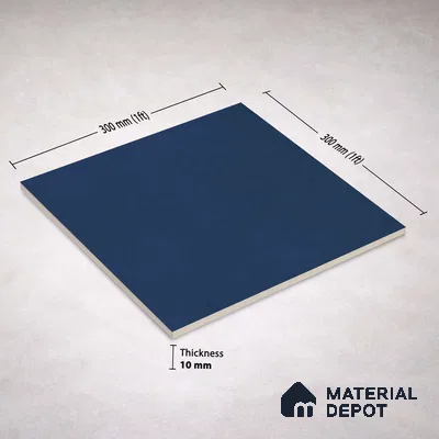 Plain Wall & Floor Base Tile TL 11130 Indigo Coast 1 ft x 1 ft Ceramic Matte Finish Tile - 10 mm | Suitable For Bathroom, Balcony & Kitchen Backsplash