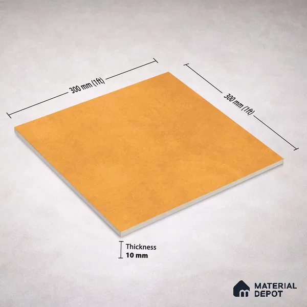 Plain Wall & Floor Base Tile TL 11180 Amber Clay 1 ft x 1 ft Ceramic Matte Finish Tile - 10 mm | Suitable For Bathroom, Balcony & Kitchen Backsplash (Sample)