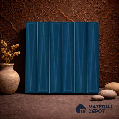 Faux Subway Wall Tile TL 11338 Prism Indigo 1 ft x 1 ft Ceramic Glossy Finish Tile - 10 mm | Suitable For Bathroom, Dining Area, Kitchen Backsplash