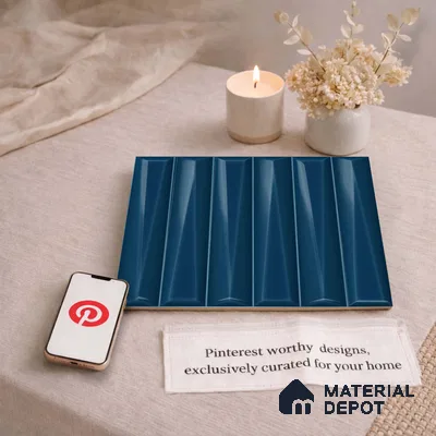 Faux Subway Wall Tile TL 11338 Prism Indigo 1 ft x 1 ft Ceramic Glossy Finish Tile - 10 mm | Suitable For Bathroom, Dining Area, Kitchen Backsplash