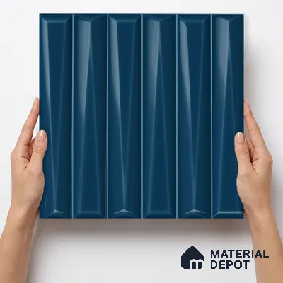 Faux Subway Wall Tile TL 11338 Prism Indigo 1 ft x 1 ft Ceramic Glossy Finish Tile - 10 mm | Suitable For Bathroom, Dining Area, Kitchen Backsplash