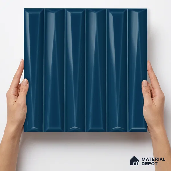 Faux Subway Wall Tile TL 11338 Prism Indigo 1 ft x 1 ft Ceramic Glossy Finish Tile - 10 mm | Suitable For Bathroom, Dining Area, Kitchen Backsplash