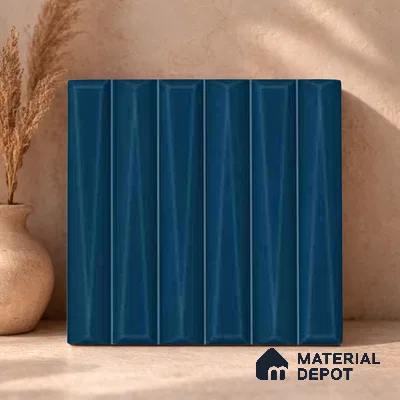 Faux Subway Wall Tile TL 11338 Prism Indigo 1 ft x 1 ft Ceramic Glossy Finish Tile - 10 mm | Suitable For Bathroom, Dining Area, Kitchen Backsplash