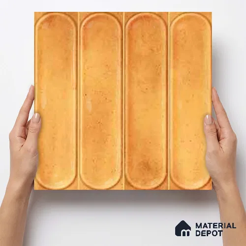 Faux Subway Wall Tile TL 11330 Amber Pillar 1 ft x 1 ft Ceramic Glossy Finish Tile - 10 mm | Suitable For Bathroom, Balcony & Kitchen Backsplash