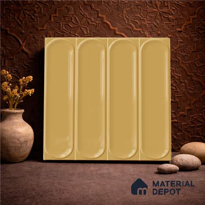 Faux Subway Wall Tile TL 11331 Golden Arcade 1 ft x 1 ft Ceramic Glossy Finish Tile - 10 mm | Suitable For Bathroom, Dining Area, Kitchen Backsplash