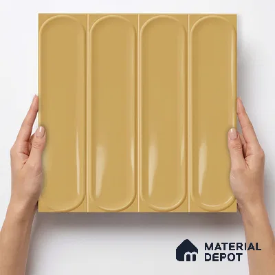 Faux Subway Wall Tile TL 11331 Golden Arcade 1 ft x 1 ft Ceramic Glossy Finish Tile - 10 mm | Suitable For Bathroom, Dining Area, Kitchen Backsplash