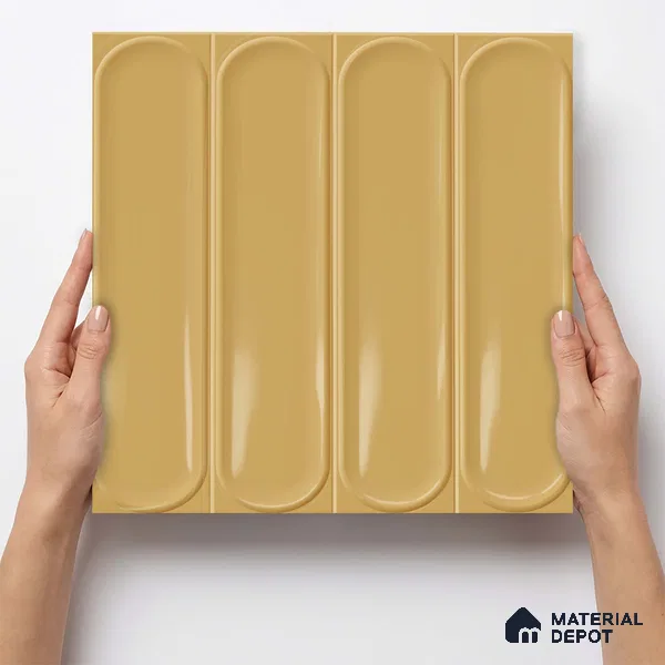 Faux Subway Wall Tile TL 11331 Golden Arcade 1 ft x 1 ft Ceramic Glossy Finish Tile - 10 mm | Suitable For Bathroom, Dining Area, Kitchen Backsplash
