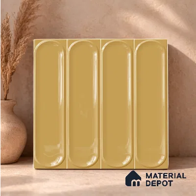 Faux Subway Wall Tile TL 11331 Golden Arcade 1 ft x 1 ft Ceramic Glossy Finish Tile - 10 mm | Suitable For Bathroom, Dining Area, Kitchen Backsplash