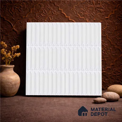Faux Kitkat Subway Wall Tile TL 11306 Prism Arrow 1 ft x 1 ft Ceramic Glossy Finish Tile - 10 mm | Suitable For Bathroom, Dining Area, Kitchen Backsplash
