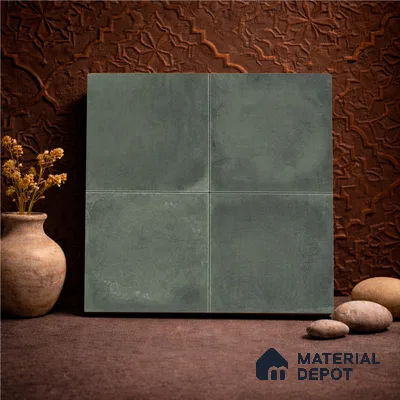 Plain Wall & Floor Center 1 Tile TL 11214 Verdant Shadow 1 ft x 1 ft Ceramic Matte Finish Tile - 10 mm | Suitable For Bathroom, Balcony & Kitchen Backsplash (Sample)