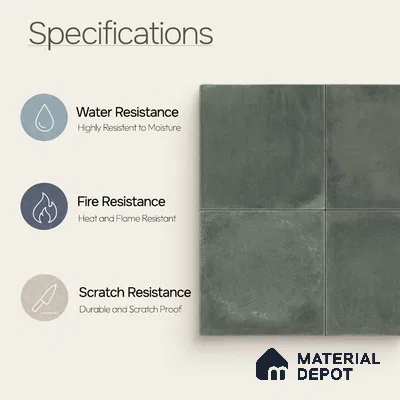 Plain Wall & Floor Center 1 Tile TL 11214 Verdant Shadow 1 ft x 1 ft Ceramic Matte Finish Tile - 10 mm | Suitable For Bathroom, Balcony & Kitchen Backsplash (Sample)