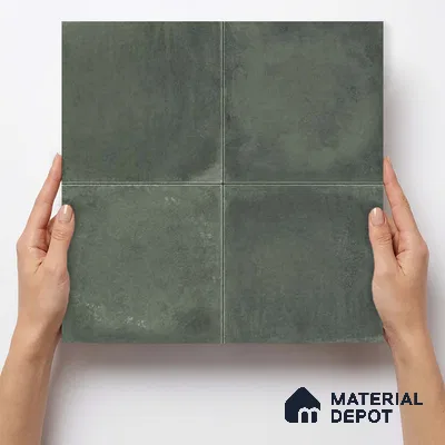 Plain Wall & Floor Center 1 Tile TL 11214 Verdant Shadow 1 ft x 1 ft Ceramic Matte Finish Tile - 10 mm | Suitable For Bathroom, Balcony & Kitchen Backsplash (Sample)