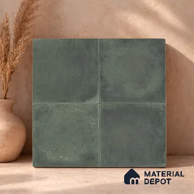 Plain Wall & Floor Center 1 Tile TL 11214 Verdant Shadow 1 ft x 1 ft Ceramic Matte Finish Tile - 10 mm | Suitable For Bathroom, Balcony & Kitchen Backsplash (Sample)