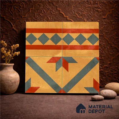 Moroccan Wall & Floor Border 1 Carpet Tile TL 11192 Desert Crest 1 ft x 1 ft Ceramic Matte Finish Tile - 10 mm | Suitable For Kitchen, Bathroom, Living Room