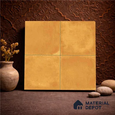 Plain Wall & Floor Center 1 Carpet Tile TL 11196 Saffron Terra 1 ft x 1 ft Ceramic Matte Finish Tile - 10 mm | Suitable For Bathroom, Balcony & Kitchen Backsplash