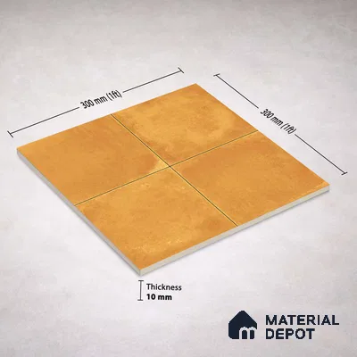 Plain Wall & Floor Center 1 Carpet Tile TL 11196 Saffron Terra 1 ft x 1 ft Ceramic Matte Finish Tile - 10 mm | Suitable For Bathroom, Balcony & Kitchen Backsplash