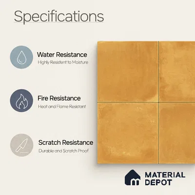 Plain Wall & Floor Center 1 Carpet Tile TL 11196 Saffron Terra 1 ft x 1 ft Ceramic Matte Finish Tile - 10 mm | Suitable For Bathroom, Balcony & Kitchen Backsplash
