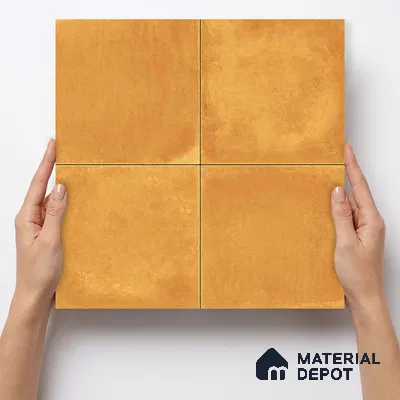 Plain Wall & Floor Center 1 Carpet Tile TL 11196 Saffron Terra 1 ft x 1 ft Ceramic Matte Finish Tile - 10 mm | Suitable For Bathroom, Balcony & Kitchen Backsplash