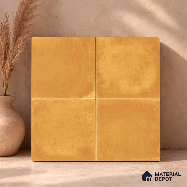 Plain Wall & Floor Center 1 Carpet Tile TL 11196 Saffron Terra 1 ft x 1 ft Ceramic Matte Finish Tile - 10 mm | Suitable For Bathroom, Balcony & Kitchen Backsplash