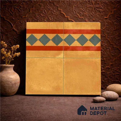 Moroccan Wall & Floor Border 3 Carpet Tile TL 11197 Amber Mosaic 1 ft x 1 ft Ceramic Matte Finish Tile - 10 mm | Suitable For Kitchen, Bathroom, Living Room