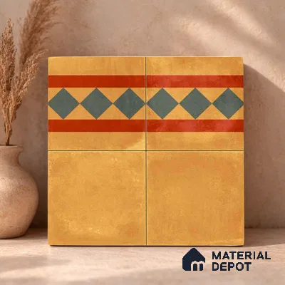 Moroccan Wall & Floor Border 3 Carpet Tile TL 11197 Amber Mosaic 1 ft x 1 ft Ceramic Matte Finish Tile - 10 mm | Suitable For Kitchen, Bathroom, Living Room