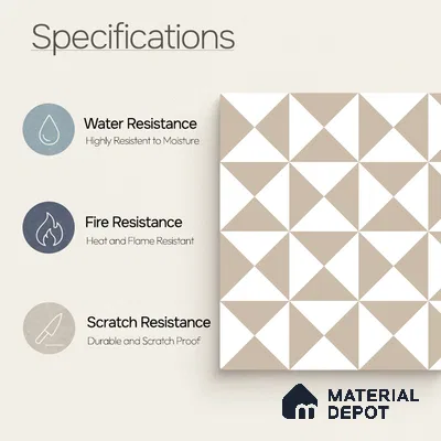 Moroccan Wall & Floor Tile TL 11117 Sand Prism 1 ft x 1 ft Ceramic Matte Finish Tile - 10 mm | Suitable For Kitchen, Bathroom, Balcony